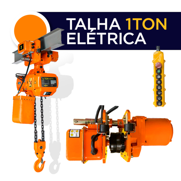 Talha Elétrica 1000kg - 9m De Corrente Com Troler - 1 Tonelada - Image 3