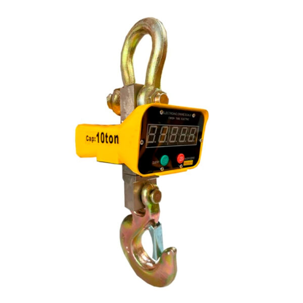 Balança Digital de Gancho / Dinamômetro 10.000kg - 10 Toneladas c/ Display e Bateria Recarregável