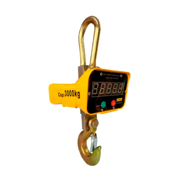 Balança Digital de Gancho / Dinamômetro 3.000kg - 3Toneladas c/ Display e Bateria Recarregável