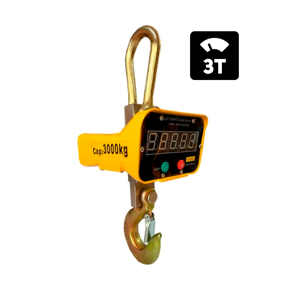 Balança Digital de Gancho - Dinamômetro 3.000kg - 3 Toneladas c/ Bateria Recarregável